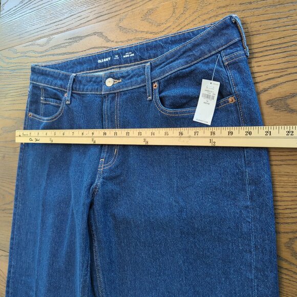Old Navy Womens 14 Petite‎ Blue Jeans Mid-Rise Wide Leg Denim Casual Wear - Picture 9 of 13